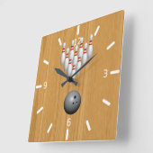 Bowling  quadratische wanduhr (Winkel)
