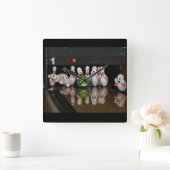 Bowling  quadratische wanduhr (Zuhause)