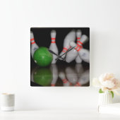 Bowling Quadratische Wanduhr (Zuhause)