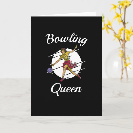 Bowling Queen Bowling Bowler Karte (Gelbe Blume)