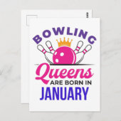 Bowling Queens ist im Januar Geboren Postkarte (Vorne/Hinten)