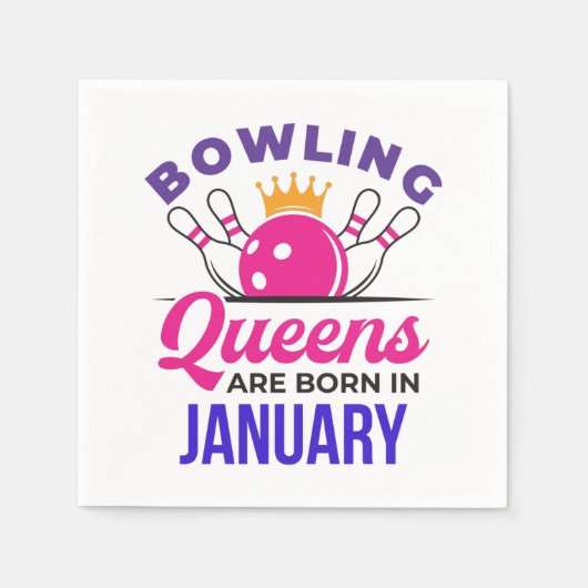 Bowling Queens ist im Januar Geboren Serviette (Vorderseite)