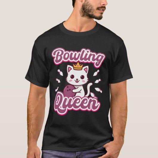 Bowling Queen's Niedlich Women's Girly Kawaii Anim T-Shirt (Vorderseite)