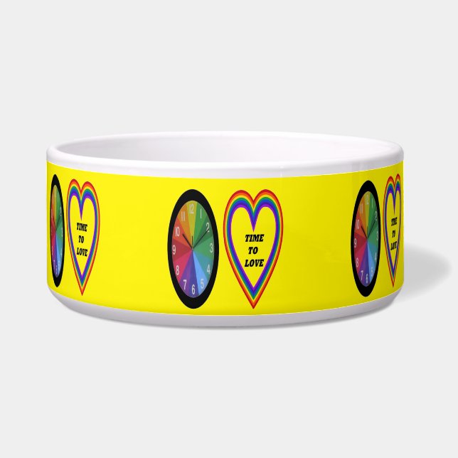 Bowling Rainbow Clock & Herzzeit bis zur Liebe Napf (Vorderseite)