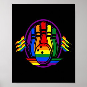 Bowling Rainbow Flag Lgbt q Cooler Gay Pride Ally Poster