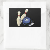 Bowling Rechteckiger Aufkleber (Tasche)