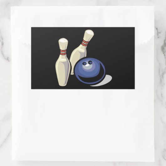 Bowling Rechteckiger Aufkleber (Tasche)