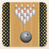 Bowling Rechteckiger Pappuntersetzer (Vorderseite)