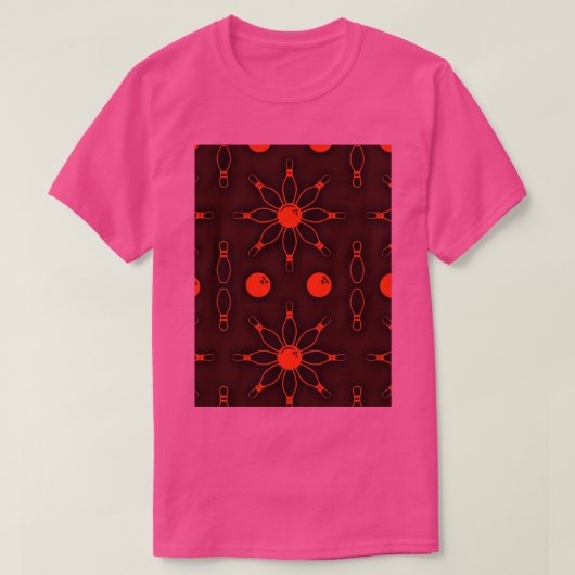 Bowling Red Seamless Wallpaper T T-Shirt (Design vorne)