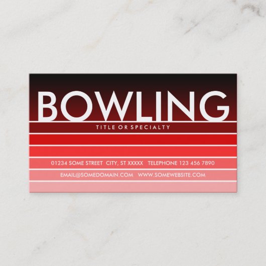 BOWLING Red Swatch Visitenkarte (Vorderseite)