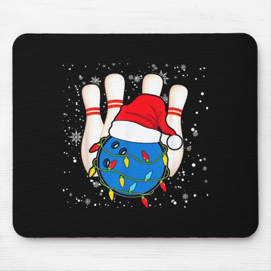 Bowling Reindeer Christmas Shirt Pajama Srt X-mas Mousepad (Vorne)