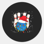 Bowling Reindeer Christmas Shirt Pajama Srt X-mas Runder Aufkleber (Vorderseite)