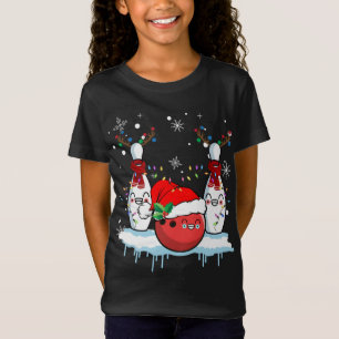 Bowling Reindeer Weihnachtsmannmütze Bowling Lover T-Shirt