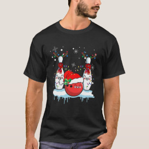 Bowling Reindeer Weihnachtsmannmütze Bowling Lover T-Shirt