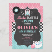 Bowling Rock and Roll Einladung (Vorne/Hinten)