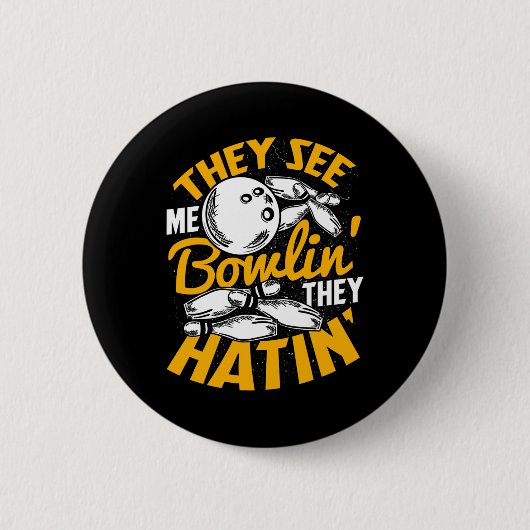 Bowling Roll Buttone Strike Bowler Sportteam Button (Vorderseite)
