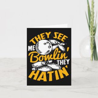 Bowling Roll Buttone Strike Bowler Sportteam Karte