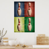Bowling, Rolle den Felsen, Treffe die Stäbe Poster (Küche)