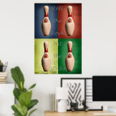 Bowling, Rolle den Felsen, Treffe die Stäbe Poster (Heimbüro)