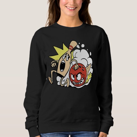 Bowling Run Chase Bowling Pin Bowler Strike Bowlin Sweatshirt (Vorderseite)