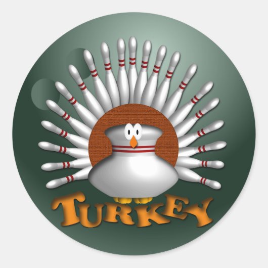 Bowling Runder Aufkleber (Vorderseite)