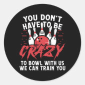 Bowling Runder Aufkleber (Vorderseite)