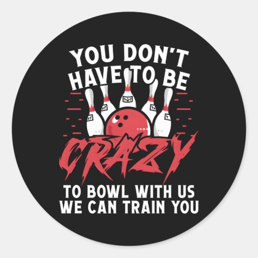 Bowling Runder Aufkleber (Vorderseite)