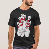 Bowling Scared Buttons Funny Bowler T-Shirt (Vorderseite)