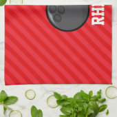 Bowling; Scarlet Red Stripes Handtuch (Gefaltet)