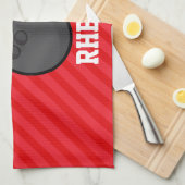 Bowling; Scarlet Red Stripes Handtuch (Viertel Falte)