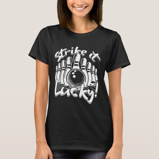 Bowling schlug es glücklich T-Shirt (Vorderseite)