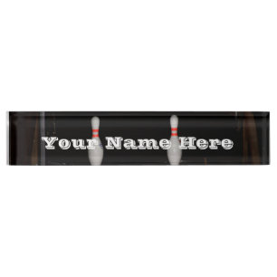 Bowling Schreibtisch Name Plakat Namensplakette
