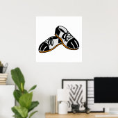 Bowling Schuhe Cartoon Grafik Poster (Heimbüro)