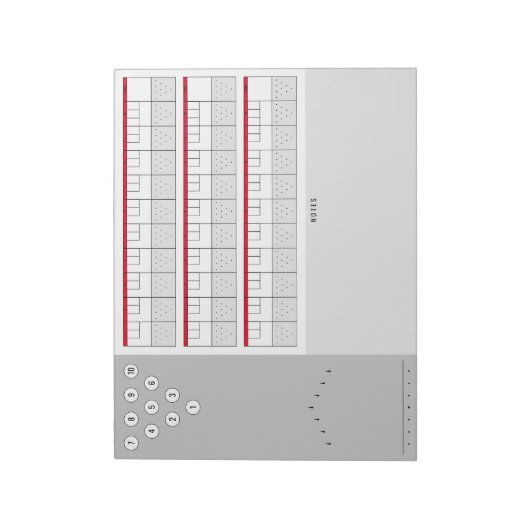 Bowling Score Sheet Diagramme und Notizen | Rot & Notizblock (Rotiert)