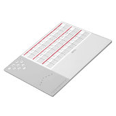 Bowling Score Sheet Diagramme und Notizen | Rot & Notizblock (angewinkelt)