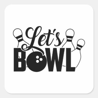 Bowling Shirt Print Quadratischer Aufkleber