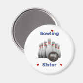 Bowling Sister Hearts Magnet (Vorderseite/Rückseite)