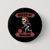 Bowling Skeleton Team League - Alley Bowler Queen Button (Vorderseite)