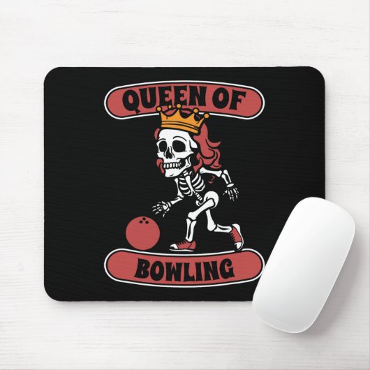 Bowling Skeleton Team League - Alley Bowler Queen Mousepad (Mit Mouse)