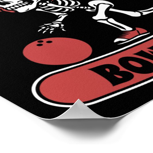 Bowling Skeleton Team League - Alley Bowler Queen Poster (Ecke)