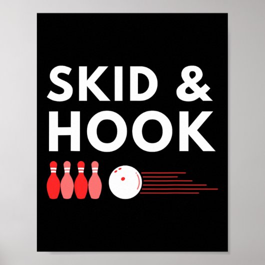 Bowling Skid and heok Design for Bowlers Threading Poster (Vorne)