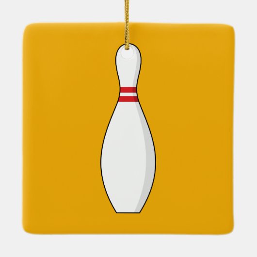Bowling Skittle Keramikornament (Rückseite)