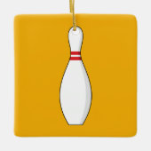 Bowling Skittle Keramikornament (Vorderseite)