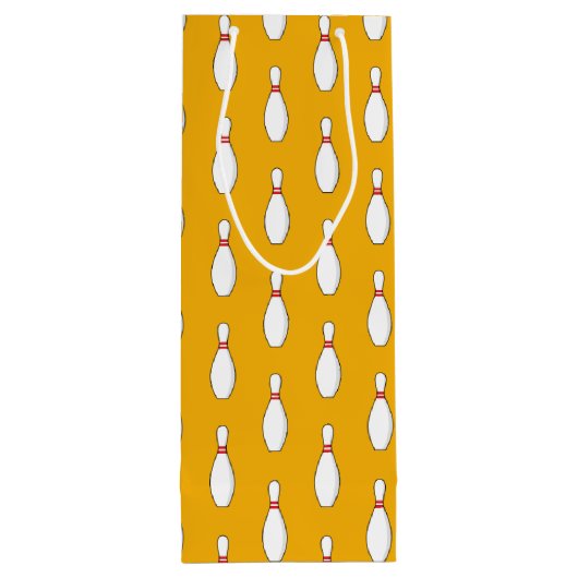 Bowling Skittle Pattern Geschenktüte Für Weinflaschen (Rückseite)