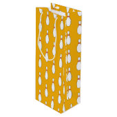 Bowling Skittle Pattern Geschenktüte Für Weinflaschen (Vorderseite Schrägansicht)