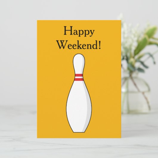 Bowling Skittle Personalize Feiertagskarte (Stehend Vorderseite)