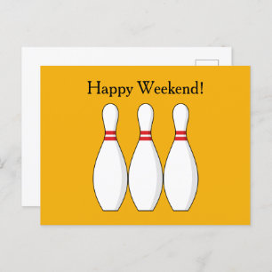 Bowling Skittle Personalize Feiertagspostkarte