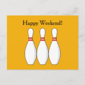 Bowling Skittle Personalize Feiertagspostkarte (Vorderseite)