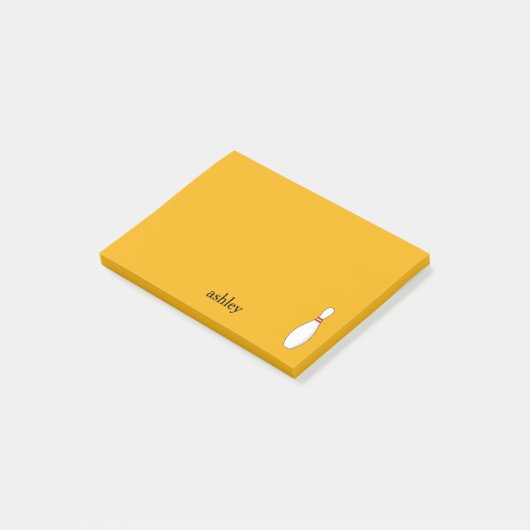 Bowling Skittle Personalize Post-it Klebezettel (angewinkelt)