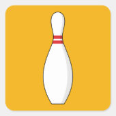 Bowling Skittle Quadratischer Aufkleber (Vorderseite)